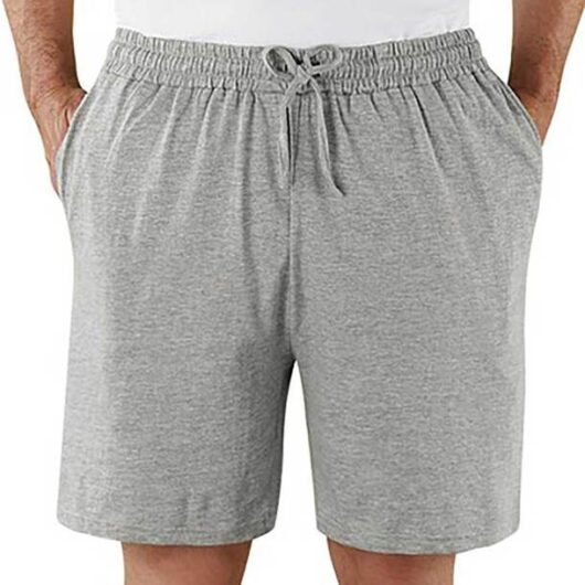 Easylife Mens Cotton Lounge Shorts in Grey, Size Small